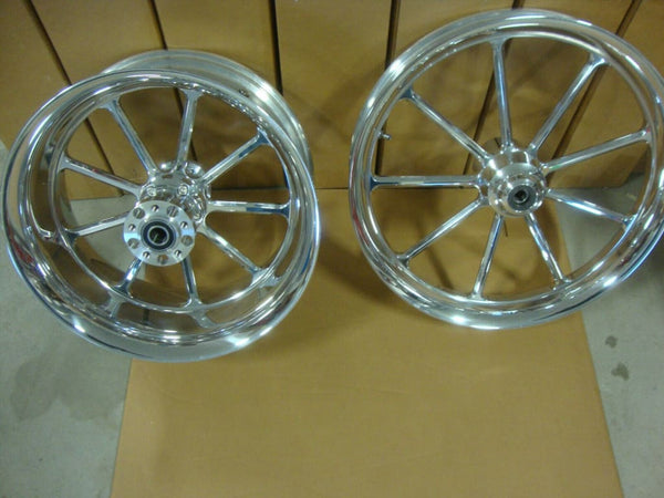 2014 BILLET WHEEL SET 18 X 8.5 & 21 X 3.5 FITS BIG DOG 