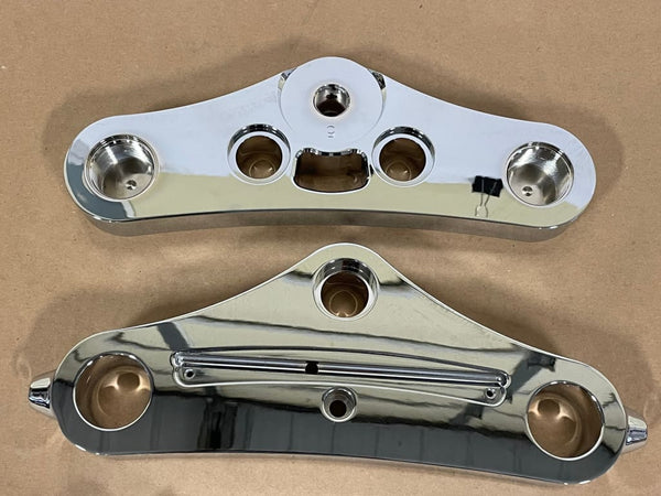 BIG DOG CHROME TRIPLE TREES 5 DEGREE HIDDEN CAP BLIND TOP