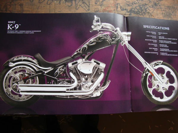 BIG DOG MOTORCYCLES 2007 SALES BROCHURE 18 PG K-9 CHOPPER