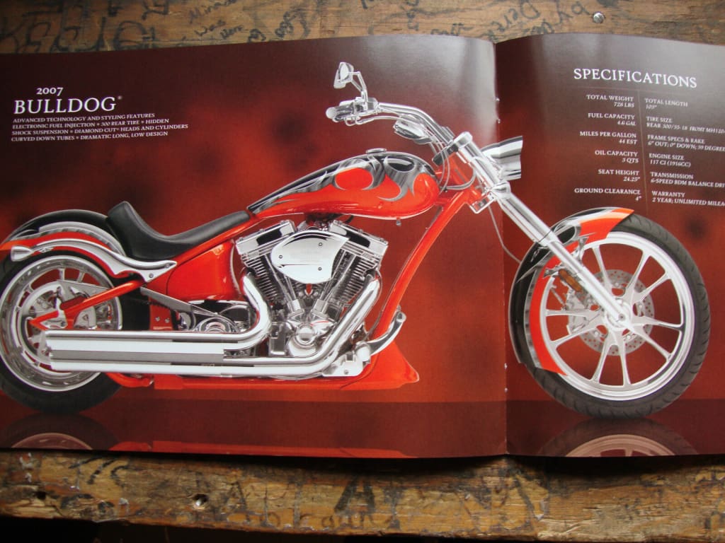 BIG DOG MOTORCYCLES 2007 SALES BROCHURE 18 PG K9 CHOPPER BULLDOG MAST