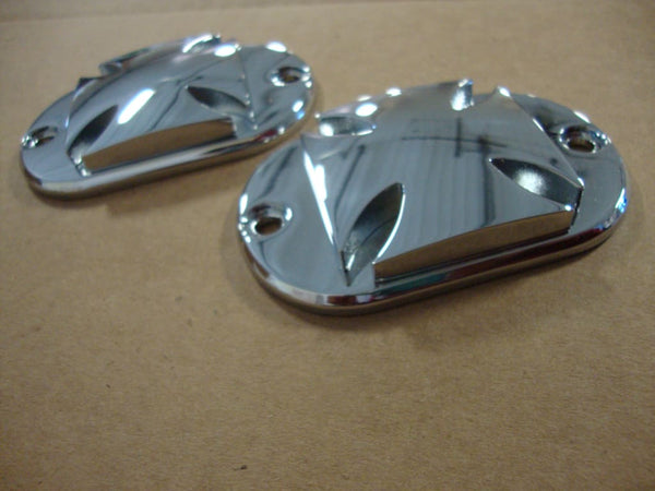 2008-UP BIG DOG PITBULL MALTESE CROSS CHROME REAR AXLE CAPS 