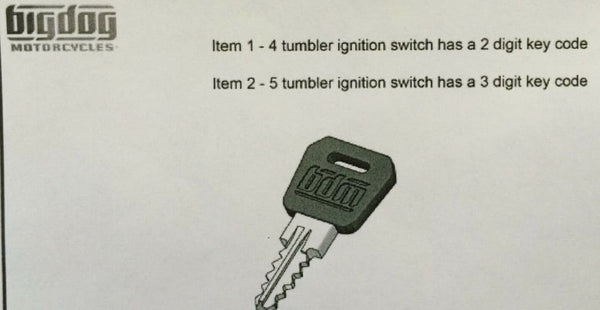 FOR BIG DOG MOTORCYCLES IGNITION SWITCH KEY BLANK 4T ALL 