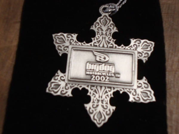 BIG DOG MOTORCYCLES OEM 2002 PEWTER SNOWFLAKE ORNAMENT 2