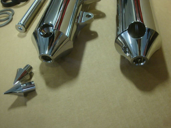 FOR BIG DOG CHROME FRONT LOWER LEG SLIDER SET FITS 2004-11 