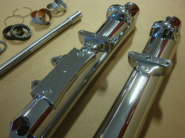 FOR BIG DOG CHROME FRONT LOWER LEG SLIDER SET FITS 2004-11 