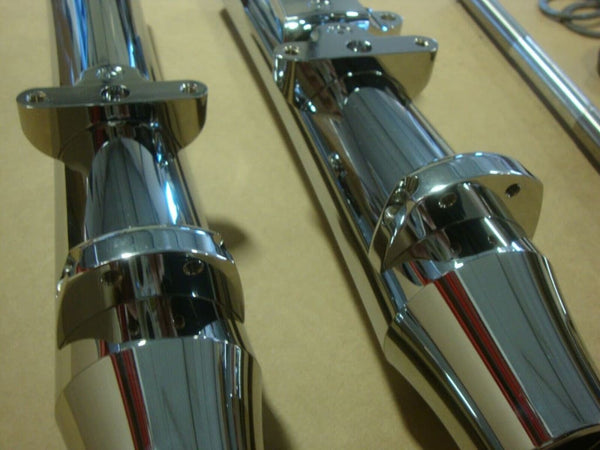 FOR BIG DOG CHROME FRONT LOWER LEG SLIDER SET FITS 2004-11 