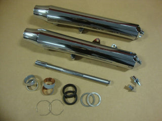 FOR BIG DOG CHROME FRONT LOWER LEG SLIDER SET FITS 2004-11 