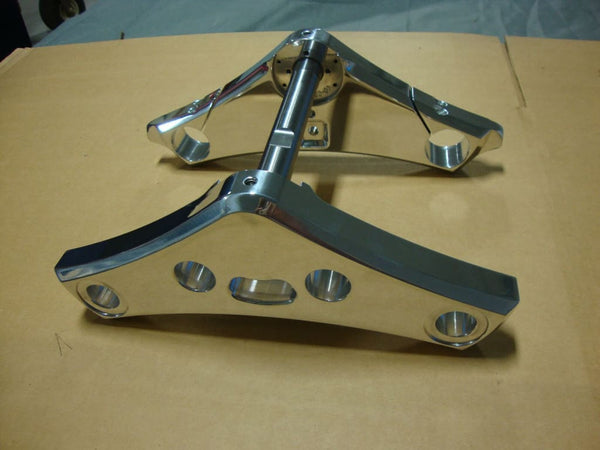 FOR BIG DOG POLISHED 3* RAKE TRIPLE TREE SET K-9 RIDGEBACK 