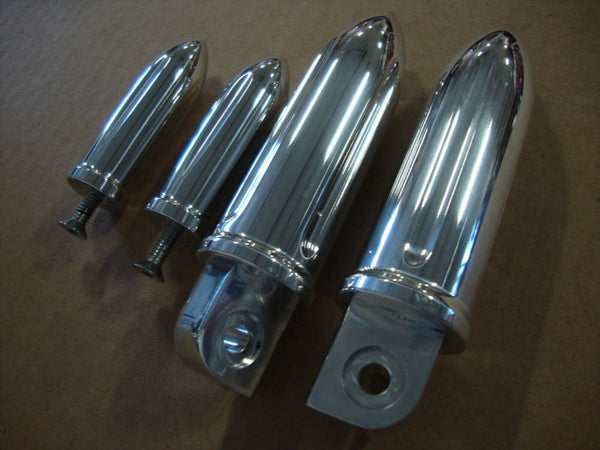 BIG DOG MOTORCYCLES POLISHED OEM SPIKE FOOT PEG SET w TOE