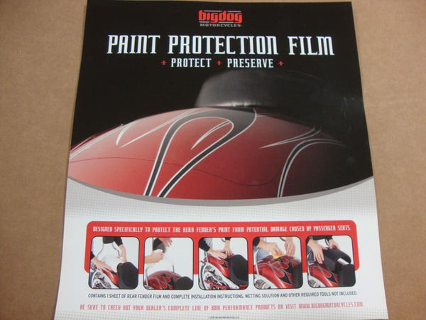 BIG DOG MOTORCYCLES REAR FENDER PAINT PROTECTION TAPE FILM