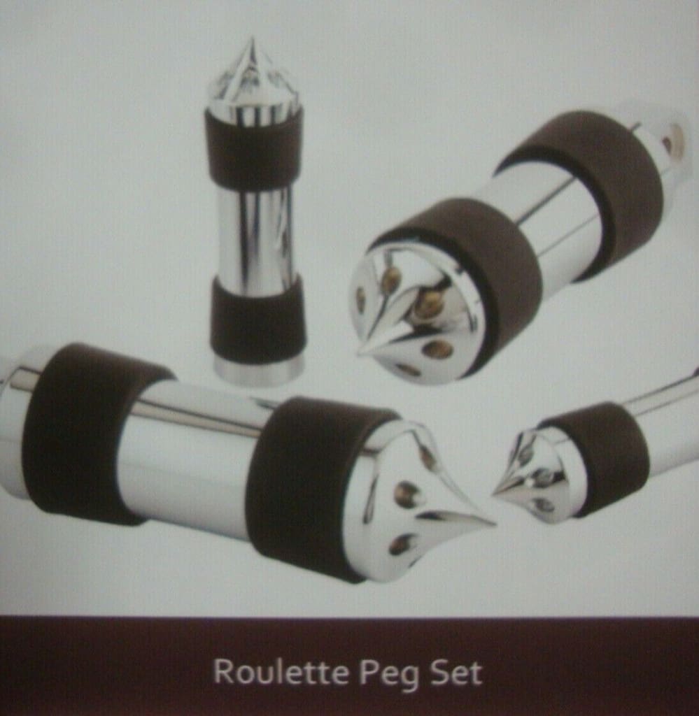 BIG DOG MOTORCYCLES ROULETTE FOOT PEG SET 2004-2011 FULL SET W PASSENG ...