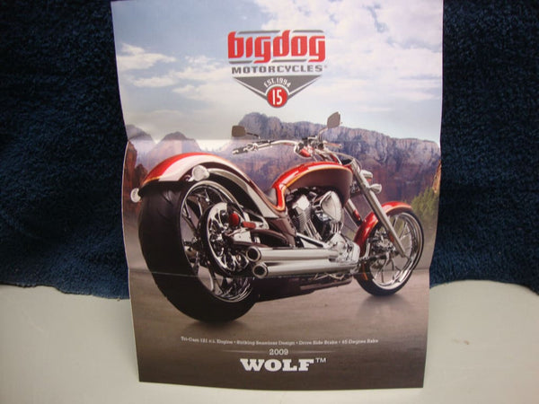 BIG DOG MOTORCYCLES SMALL 2009 SALES BROCHURE WOLF