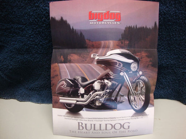 BIG DOG MOTORCYCLES SMALL 2010 SALES BROCHURE BULLDOG