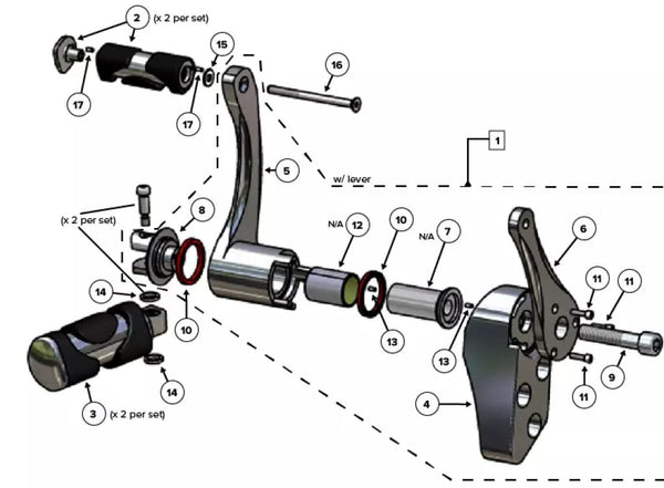 BIG DOG OEM FOOT CONTROL PIVOT AXLE FOR SHIFT OR BRAKE FOR