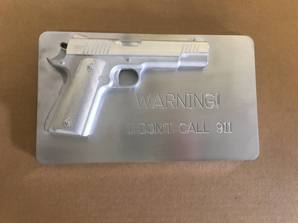 Colt 1911 A1 man cave/garage art plaques - 12 x 7 - CNC 
