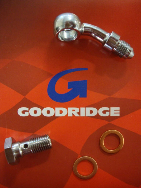 GOODRIDGE 10MM 3/8 35* BANJO FITTING KIT FOR BRAKE LINE 