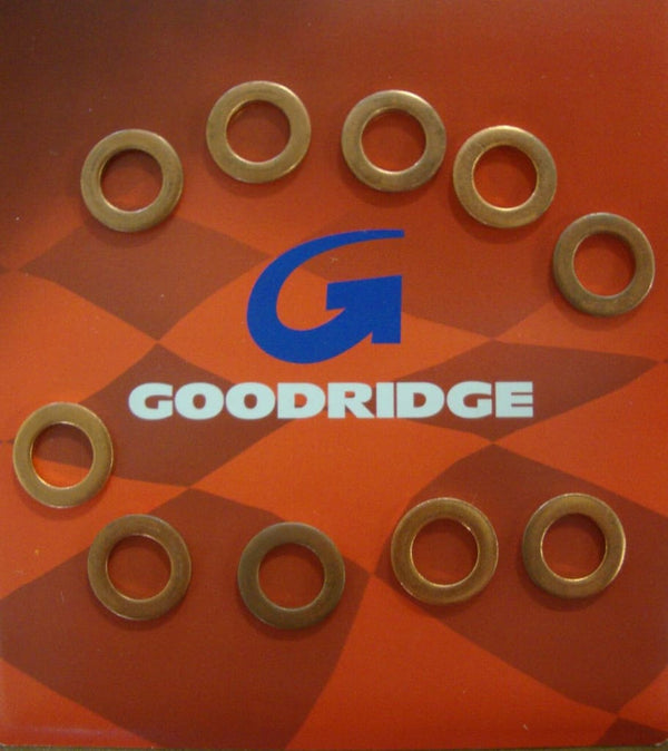 GOODRIDGE 10MM 3/8 LG SET OF 10 CRUSH WASHERS BIG DOG HARLEY