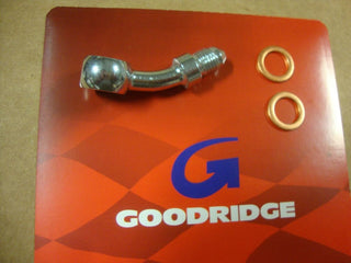 GOODRIDGE 10MM 3/8 35* BANJO FITTING SET BRAKE LINE CHROME 