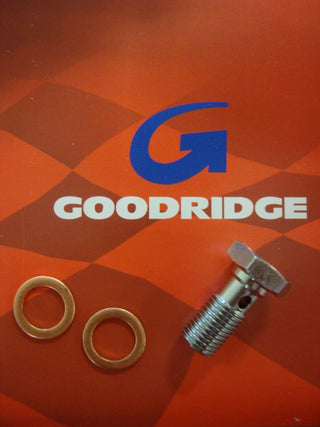 GOODRIDGE 10MM CHROME 3/8- 24 BANJO BOLT W/ 2 WASHERS FOR 