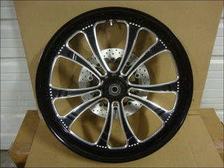 CUSTOM HARLEY BAGGER BLACK BILLET FRONT WHEEL 23 X 3.75 W/ 