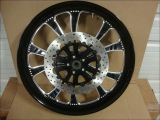 CUSTOM HARLEY BAGGER BLACK BILLET FRONT WHEEL 23 X 3.75 W/ 