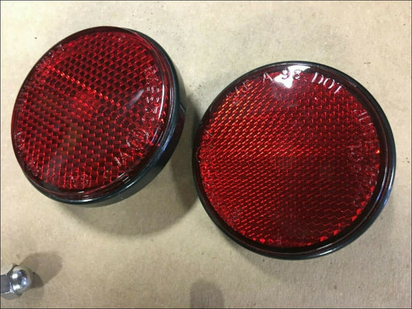 FOR BIG DOG MOTORCYCLES DOT RED round reflector set w/ acorn