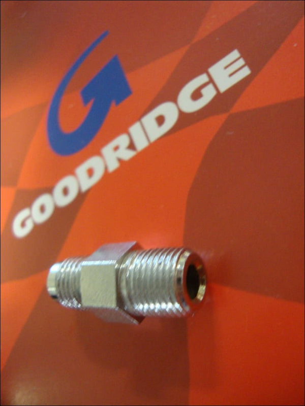 GOODRIDGE CHROME MALE BRAKE LINE FITTING 1/8 NPT AN3 