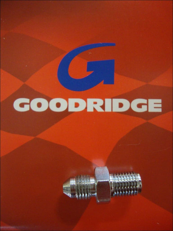 GOODRIDGE CHROME MALE BRAKE LINE FITTING 3/8-24 AN-3 FOR BIG