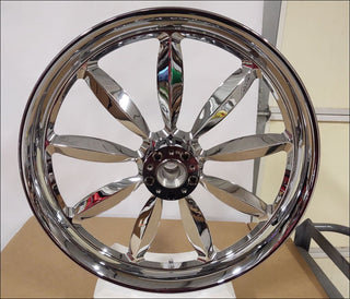 HARLEY BAGGER CHROME BILLET 21 FRONT WHEEL STREET GLIDE ROAD