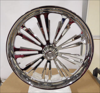 HARLEY BAGGER CHROME BILLET 21 FRONT WHEEL STREET GLIDE ROAD