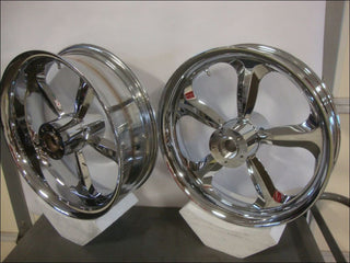 Harley Davidson Chrome Billet Wheel Set Street Glide Road King Flht Ebay Motors:parts &
