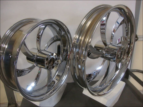 Harley Davidson Chrome Billet Wheel Set Street Glide Road King Flht Ebay Motors:parts &